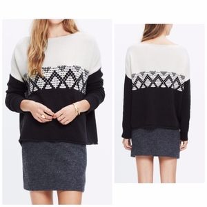 Madewell Contrast Fair Isle Pullover Sweater M
